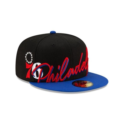 Sapca New Era Philadelphia 76ers NBA Cursive 59FIFTY Fitted - Negrii